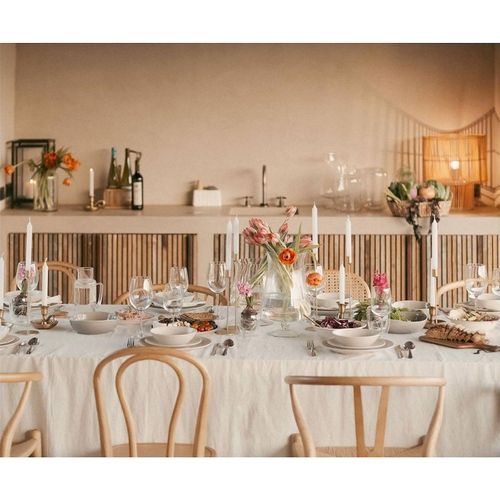 Nappe Ivoire Éco Responsable En Lin Et Coton Certifiée Oeko Tex