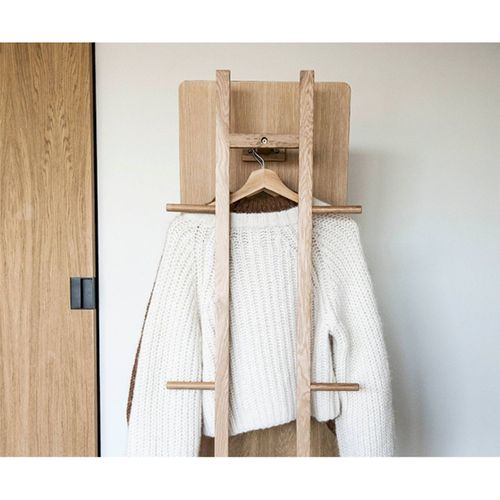 Miroir Sur Pied Nordique Avec Étagère Bois Chêne Naturel