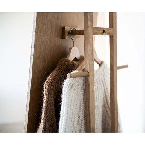 Miroir Sur Pied Nordique Avec Étagère Bois Chêne Naturel