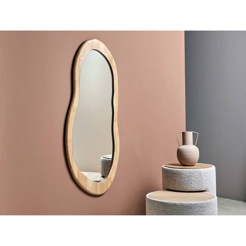 Miroir Mural Ondulé Bois Naturel Design Organique Élégant