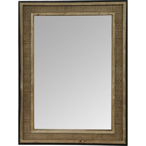 Miroir Mural Naturel Bois Métal Et Rotin Ambiance Chaleureuse
