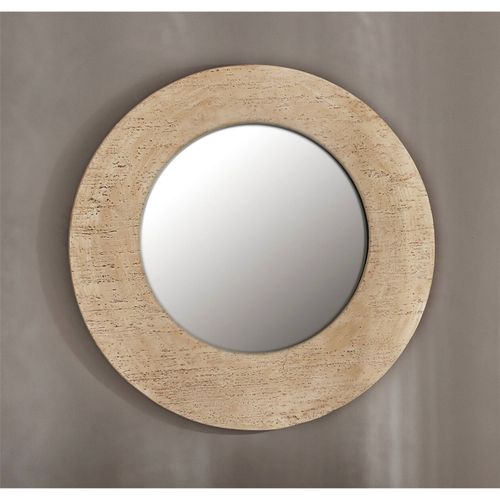 Miroir Rond Effet Travertin Style Naturel Pour Intérieur Élégant