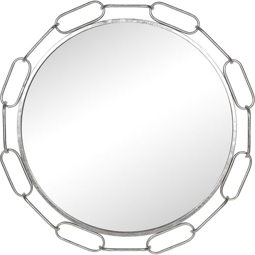 Miroir Mural Design Chaîne Métal Argenté Pour Décoration Élégante