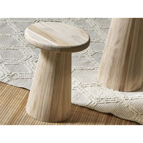 Table Basse Ronde En Bois Naturel Paulownia Design Épuré