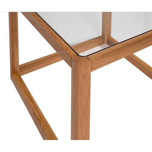 Table Dappoint En Chêne Et Verre Design Contemporain
