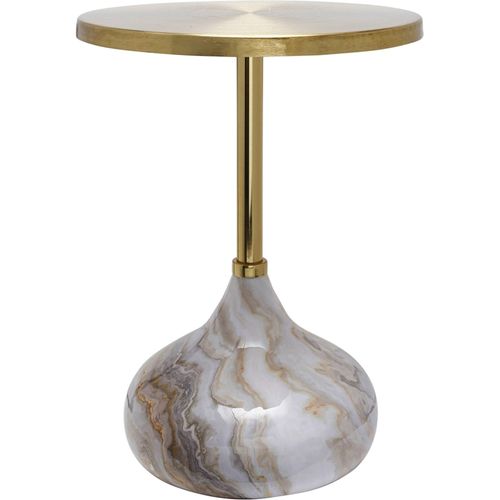 Table D'appoint Effet Marbre Et Doré Design Élégant
