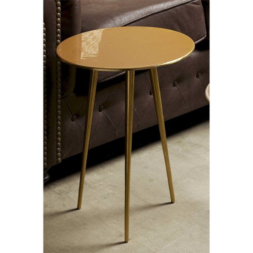 Table D'appoint Élégante Mostaza En Aluminium Doré