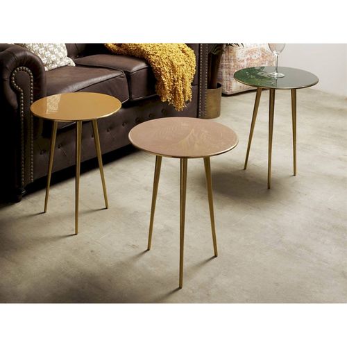 Table D'appoint Élégante Mostaza En Aluminium Doré