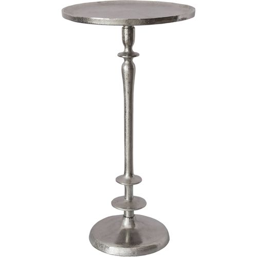 Table Dappoint Ronde En Aluminium Finition Argent Élégante