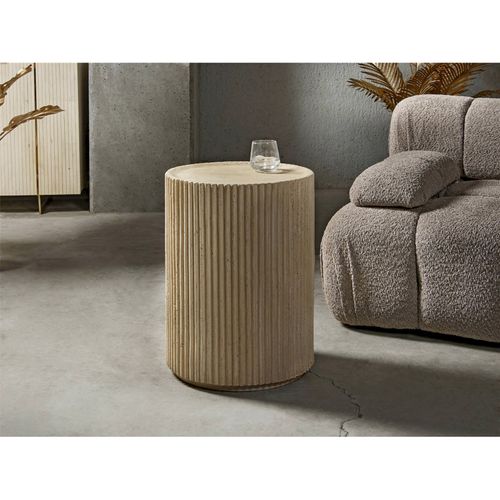 Table Dappoint Effet Travertin Design Naturel Pour Salon