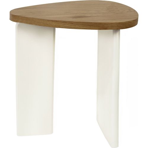 Table D'appoint Design Bois Naturel Et Blanc Style Contemporain