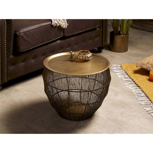 Table D'appoint En Métal Doré Design Moderne Élégant