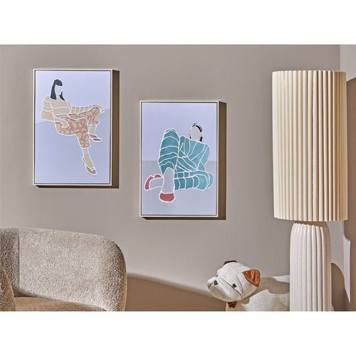 Tableau Abstrait Silhouettes Femme Profilé Couleurs Modernes