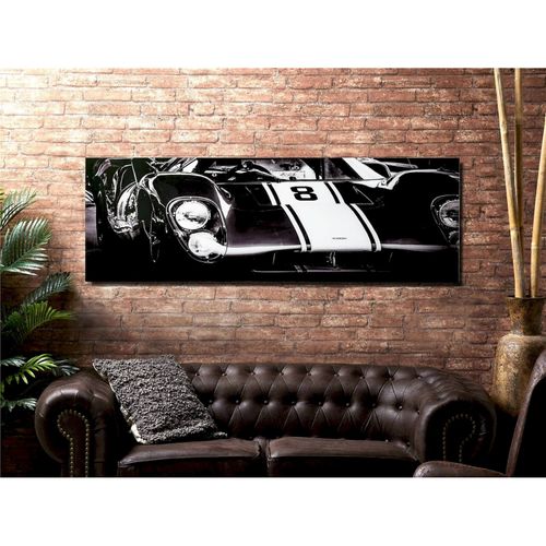 Tableau Mural Voiture Classique Ambiance Rétro En Verre Noir Et Blanc