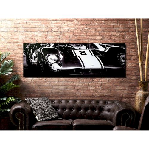 Tableau Mural Voiture Classique Ambiance Rétro En Verre Noir Et Blanc