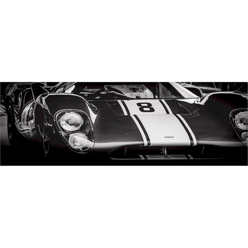 Tableau Mural Voiture Classique Ambiance Rétro En Verre Noir Et Blanc