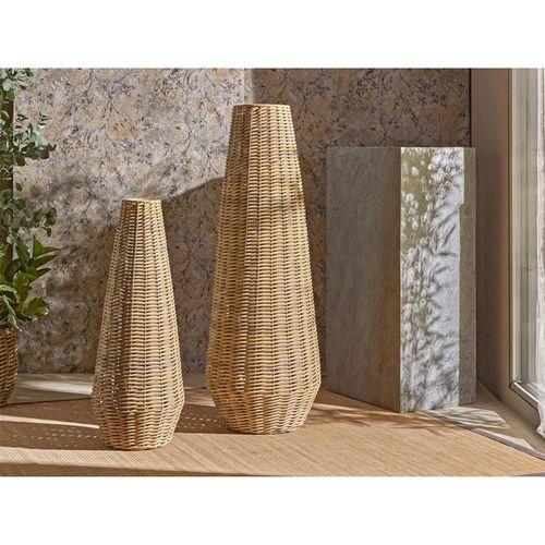 Vase Décoratif Effet Rotin Naturel Pour Intérieur Chaleureux