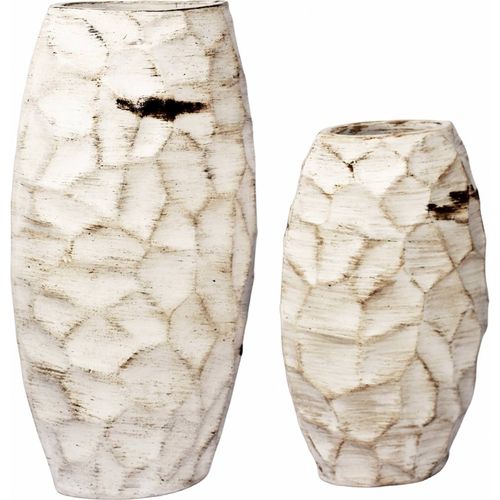 Vasija Terracotta Blanc Vieilli Décoration Élégante Salon