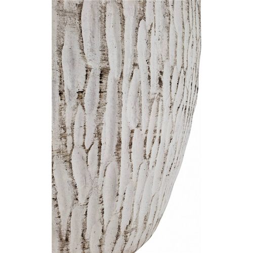 Vasija Terracotta Blanc Vieilli Motif Texturé Élégant