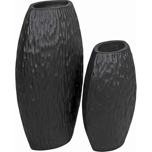 Vase Décoratif Terracotta Noir Effet Texturé Moderne