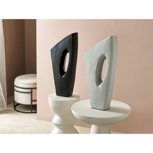 Vase Décoratif Beige En Fibrocement Au Design Contemporain