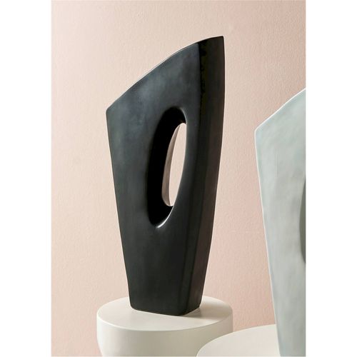 Vase Décoratif Noir Mat En Fibrocement Pour Intérieur Design