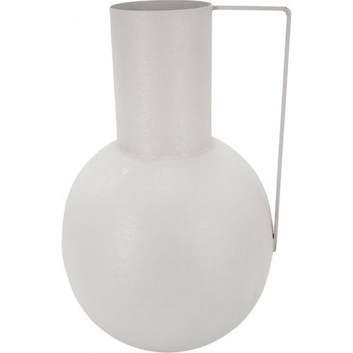 Vase Blanc En Métal Avec Anse Style Contemporain Élégant