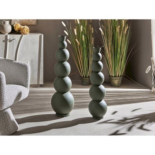 Vase Décoratif Vert En Métal Design Contemporain Élégant