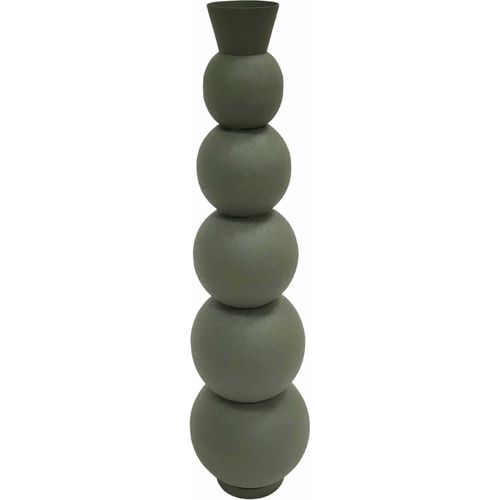 Vase Décoratif Vert En Métal Design Contemporain Élégant