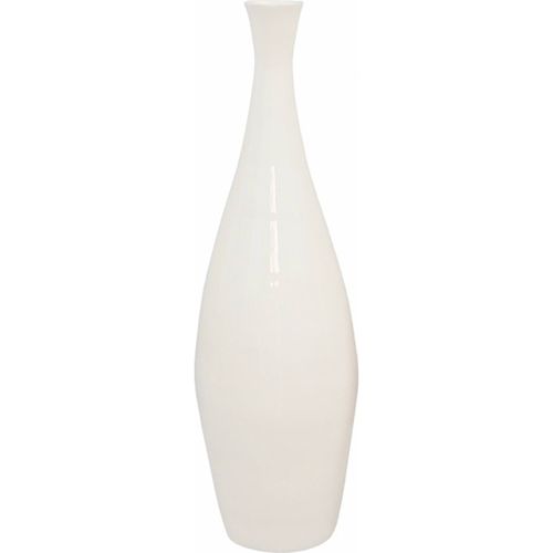 Vase Décoratif Laqué Blanc En Bambou Élégant Et Raffiné