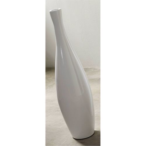 Vase Décoratif Laqué Blanc En Bambou Élégant Et Moderne