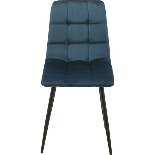 Chaise Velours Bleu Élégante Pieds Métal Style Contemporain