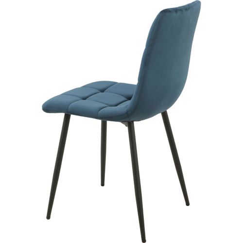 Chaise Velours Bleu Élégante Pieds Métal Style Contemporain