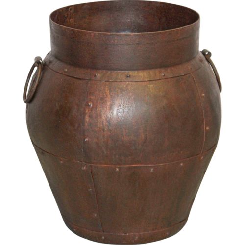 Vase Décoratif En Métal Marron Pour Intérieur Élégant