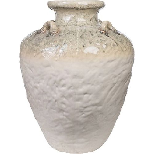 Vase Décoratif En Porcelaine Beige Avec Anses Élégantes