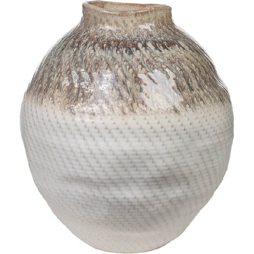 Vase Décoratif En Porcelaine Beige Style Contemporain