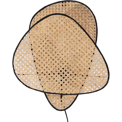 Applique Murale Triangle En Bambou Naturel Bord Noir Élégante