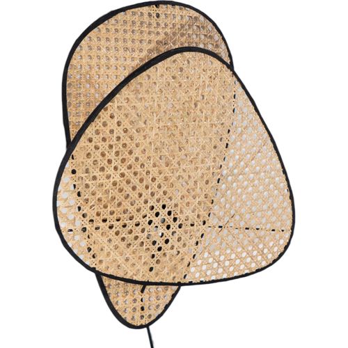 Applique Murale Triangle En Bambou Naturel Bord Noir Élégante