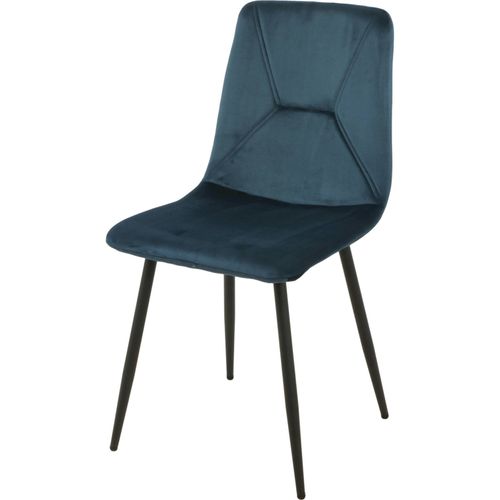 Chaise Velours Bleu Pieds Métal Élégance Et Confort Contemporain