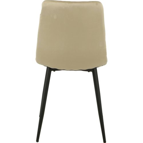 Chaise En Velours Beige Pieds Métal Design Élégant Salon