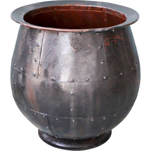 Pot De Fleurs Métal Noir Style Industriel Pour Décoration Élégante