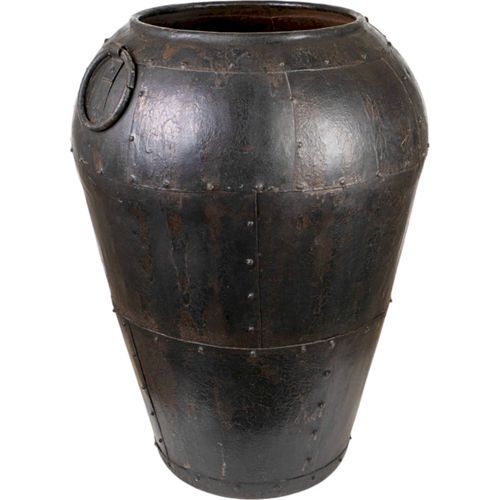 Vase Décoratif En Métal Noir Style Industriel Élégant