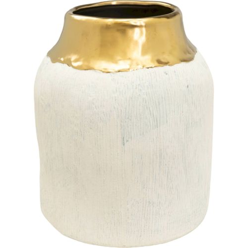 Vase En Porcelaine Blanc Doré Style Chaleureux Et Élégant