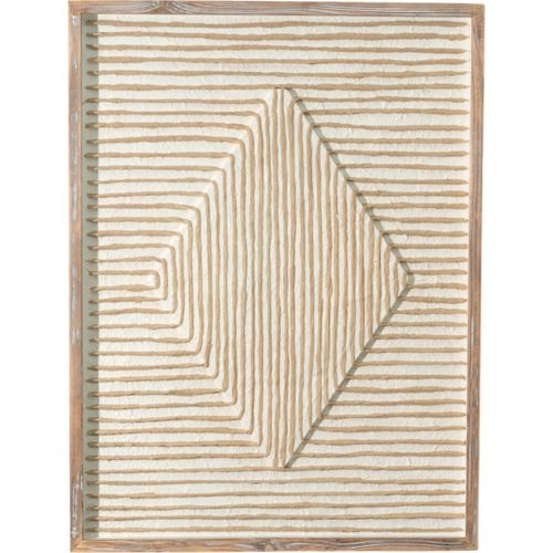 Tableau Mural En Fibre Naturelle Et Verre Esprit Artisanal Beige