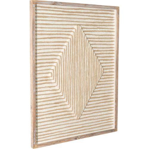 Tableau Mural En Fibre Naturelle Et Verre Esprit Artisanal Beige