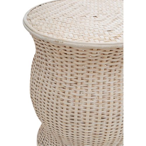 Table D Appoint En Rotin Blanc Élégance Naturelle Pour Salon