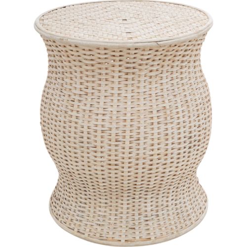 Table D Appoint En Rotin Blanc Élégance Naturelle Pour Salon