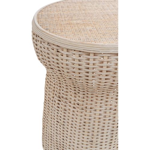 Table Dappoint En Rotin Blanc Style Naturel Élégant