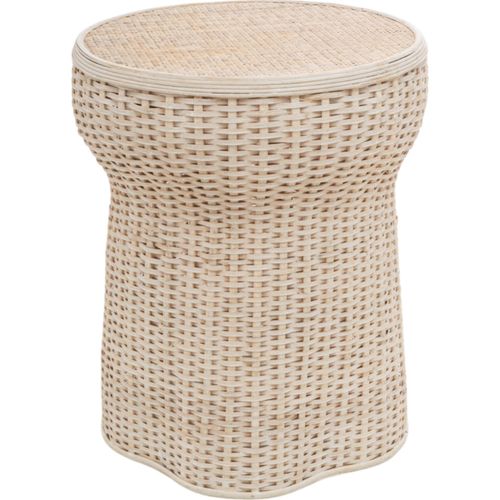 Table Dappoint En Rotin Blanc Style Naturel Élégant