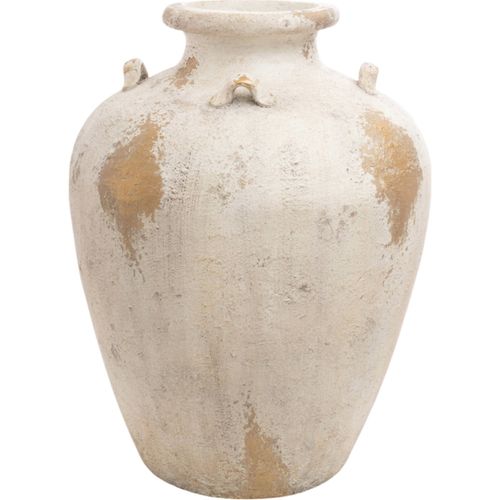 Vase Décoratif Blanc Doré En Magnésium Style Élégant